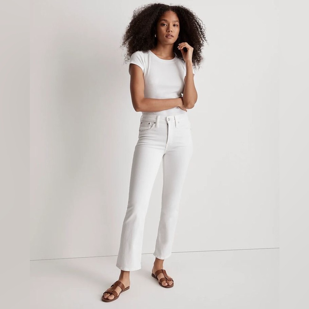 Madewell Petite Kick Out Crop Jeans White Size 24P